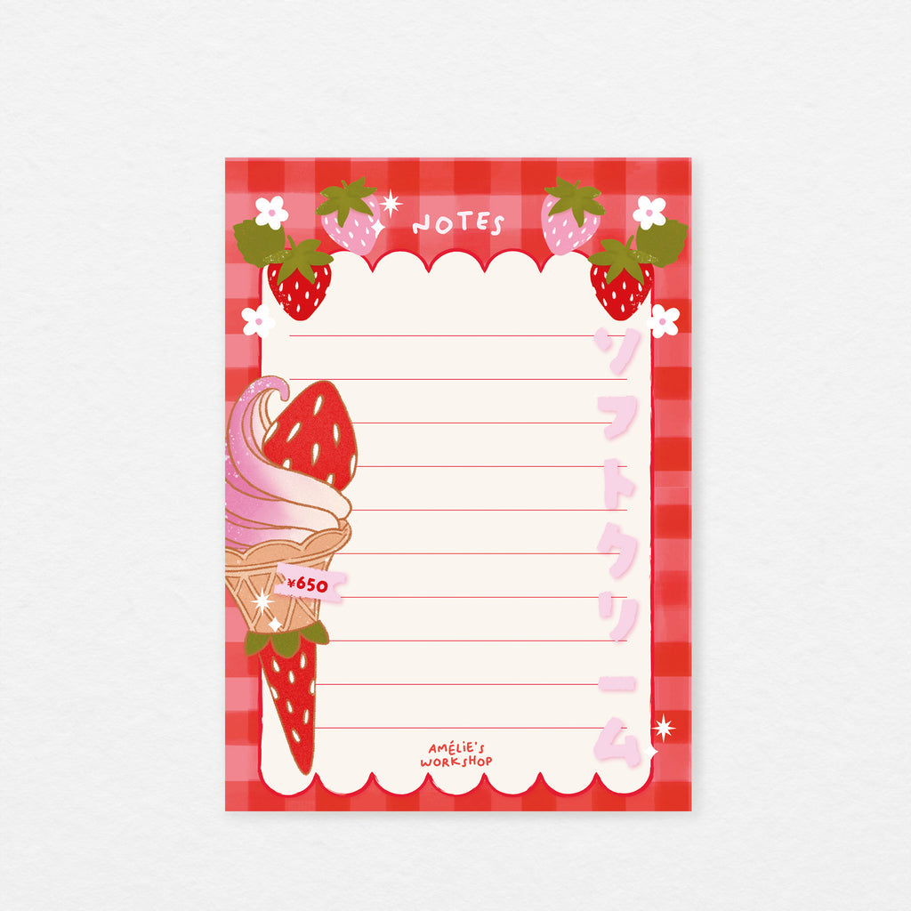 Set EXCLUSIF : Savon et Bloc-notes A6 Glace Fraise