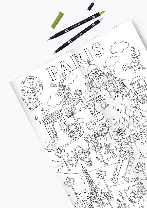 Giant Coloring Page: Kyoto Map A2