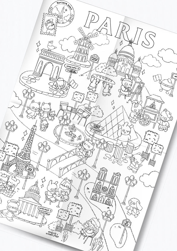 Giant Coloring Page: Kyoto Map A2