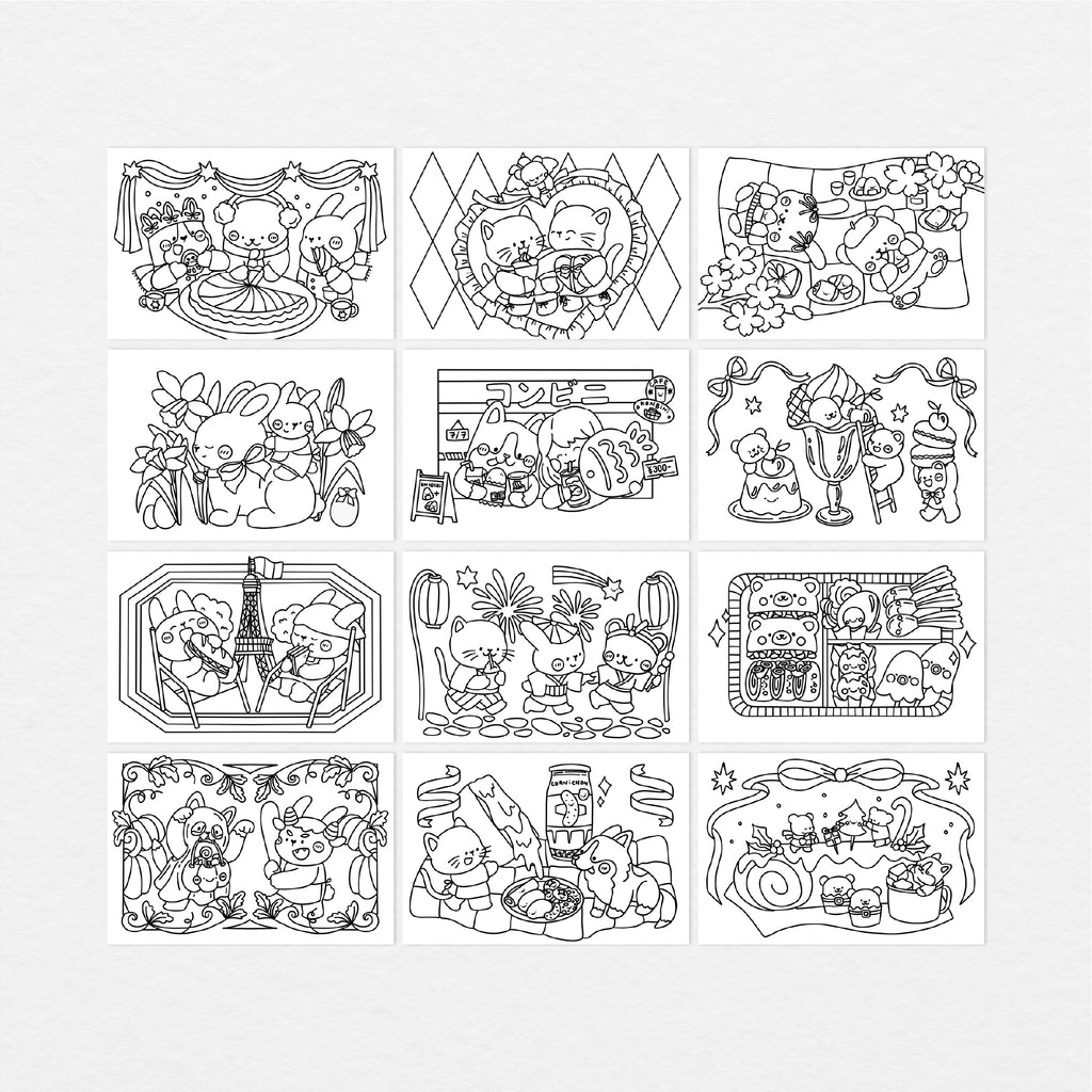 Cute Kyoto/ Nara / Uji Japan Coloring Book