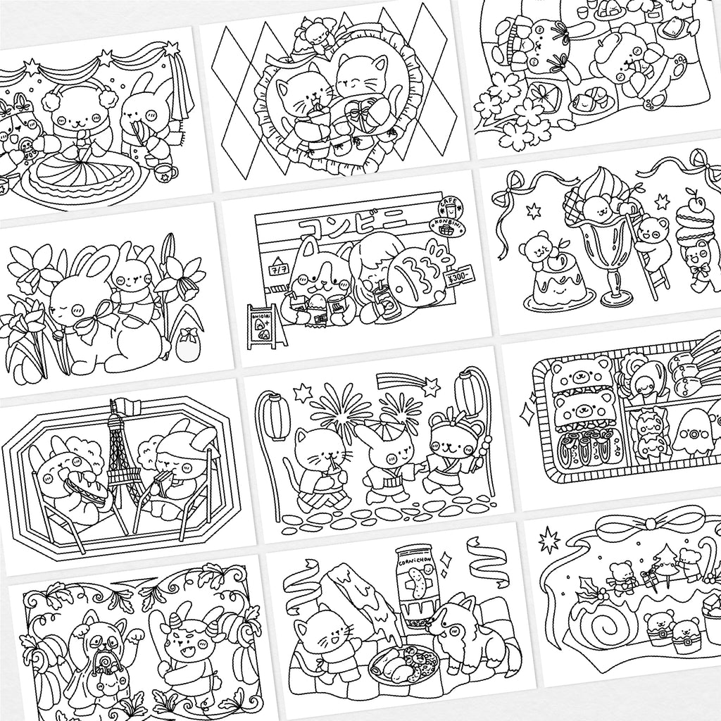 Cute Kyoto/ Nara / Uji Japan Coloring Book