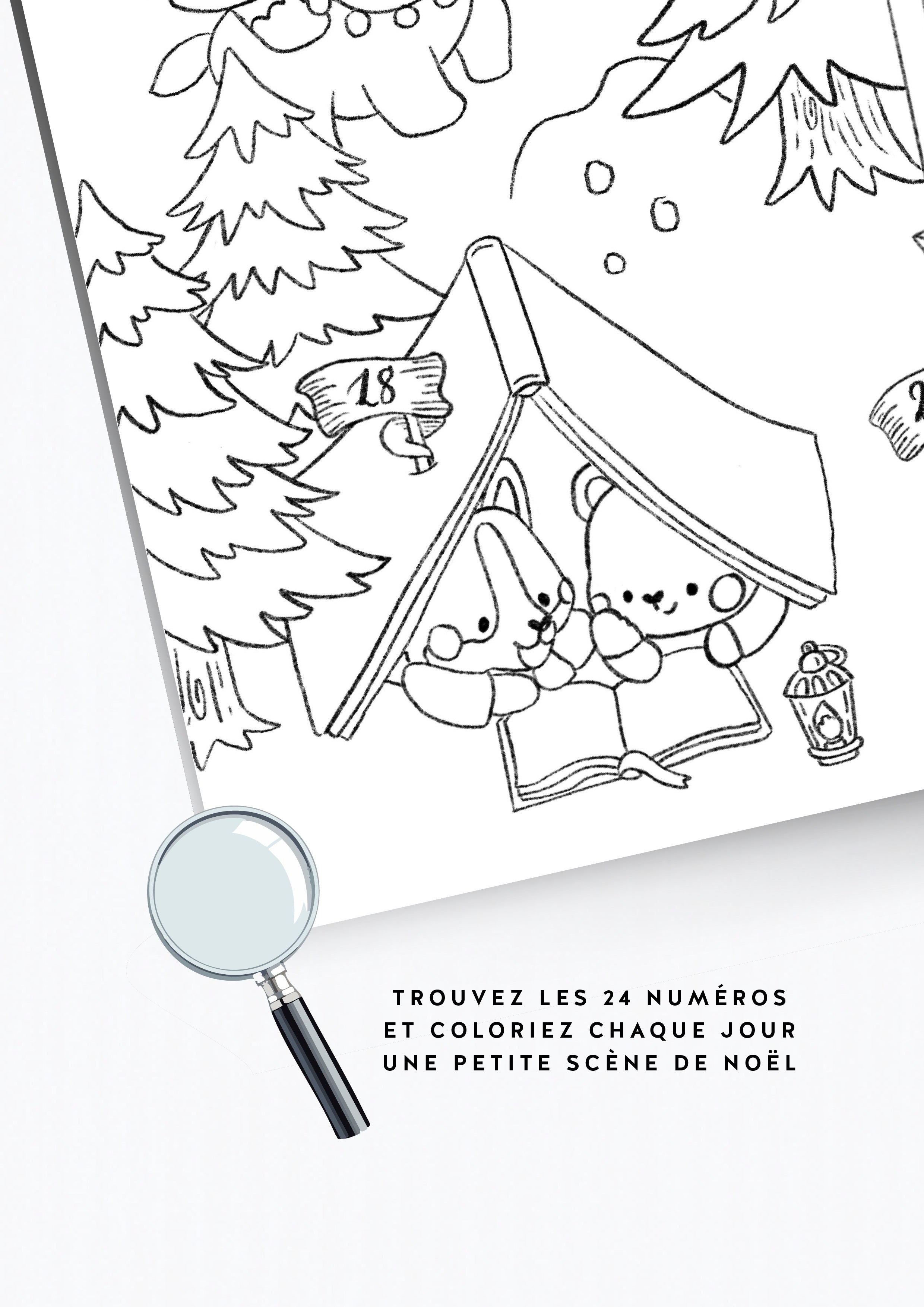 Coloriage géant de l'avent : la fabrique de livres de Taki