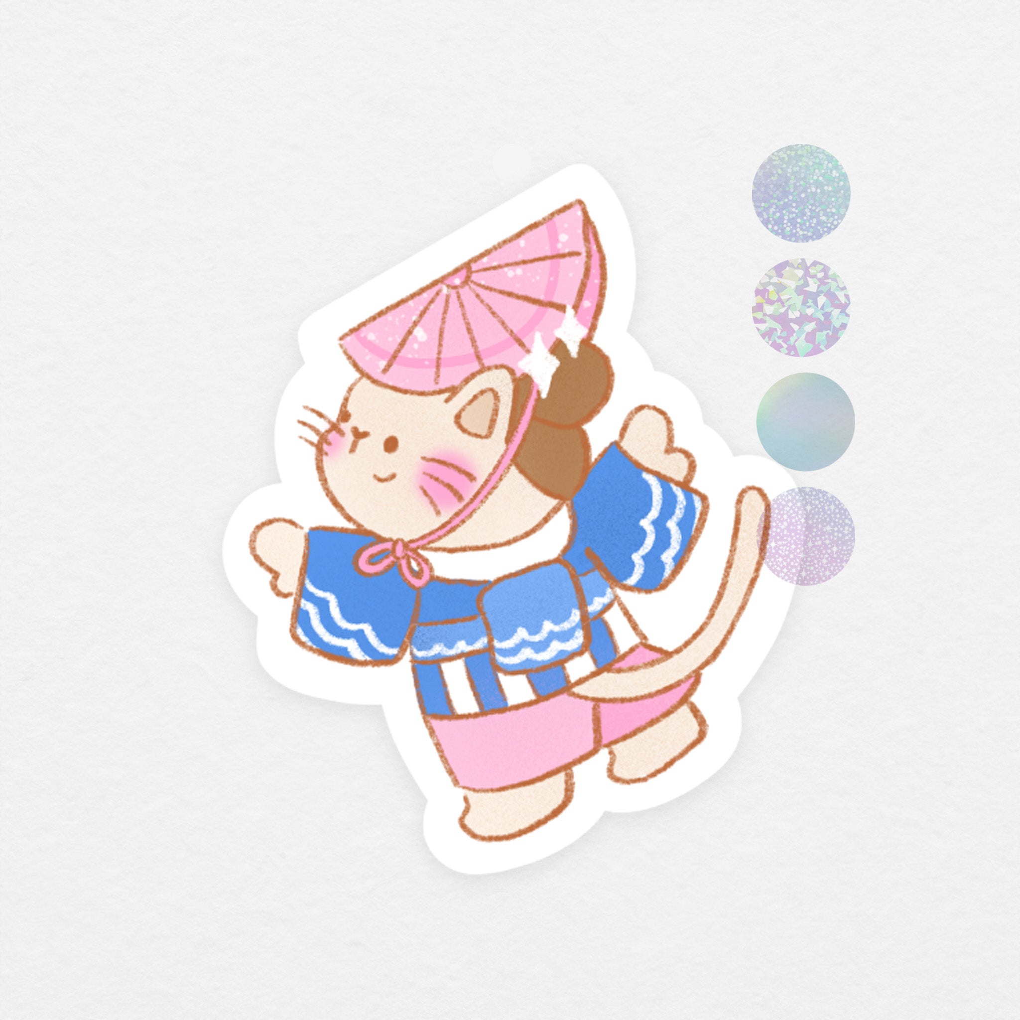 Sticker holographique: chat danseuse