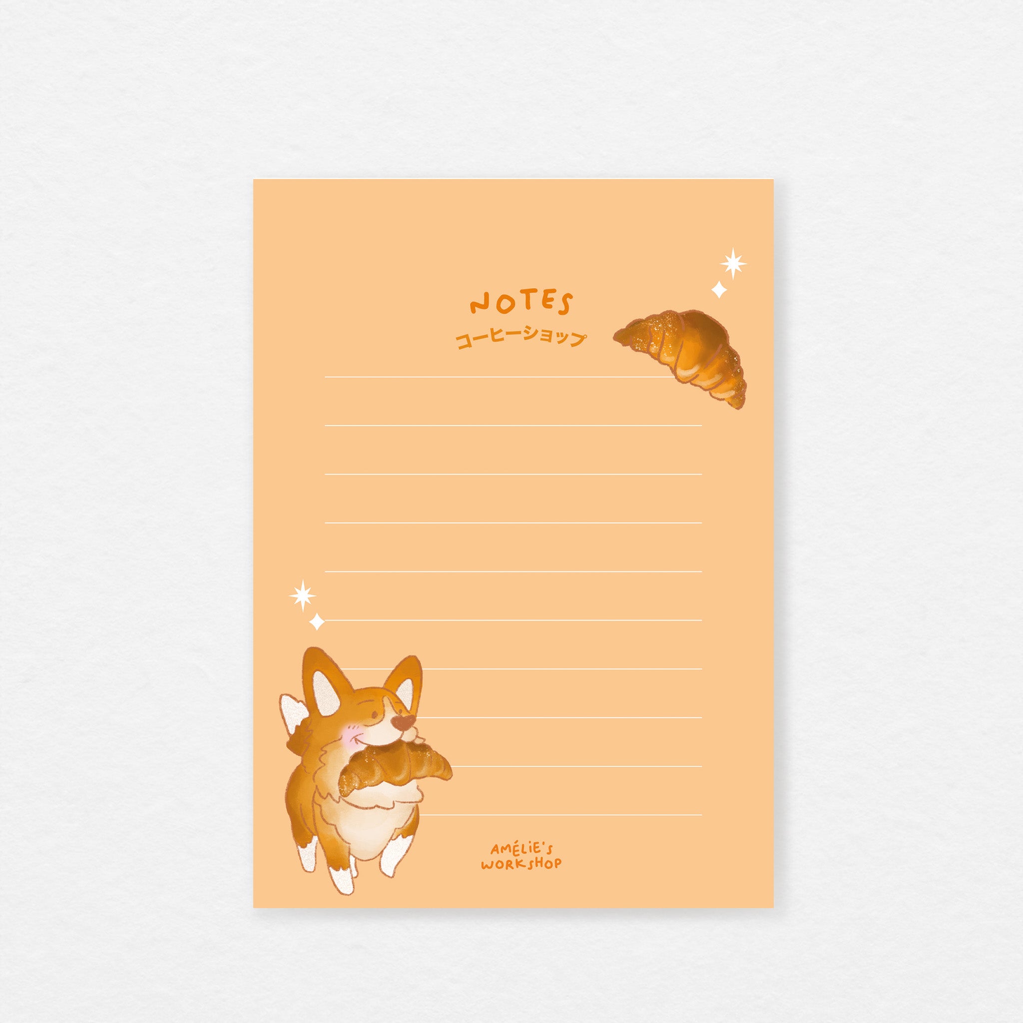 Bloc-notes A6 Corgi café