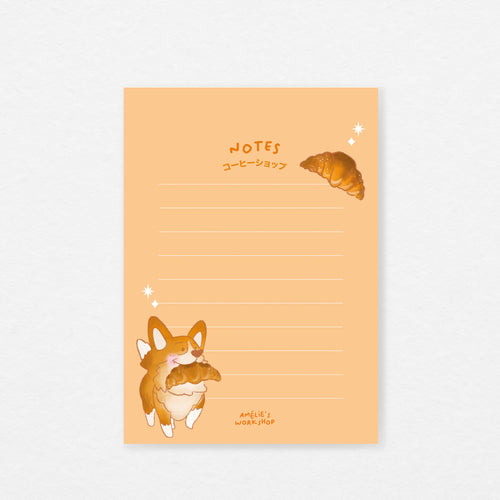 Bloc-notes A6 Corgi café