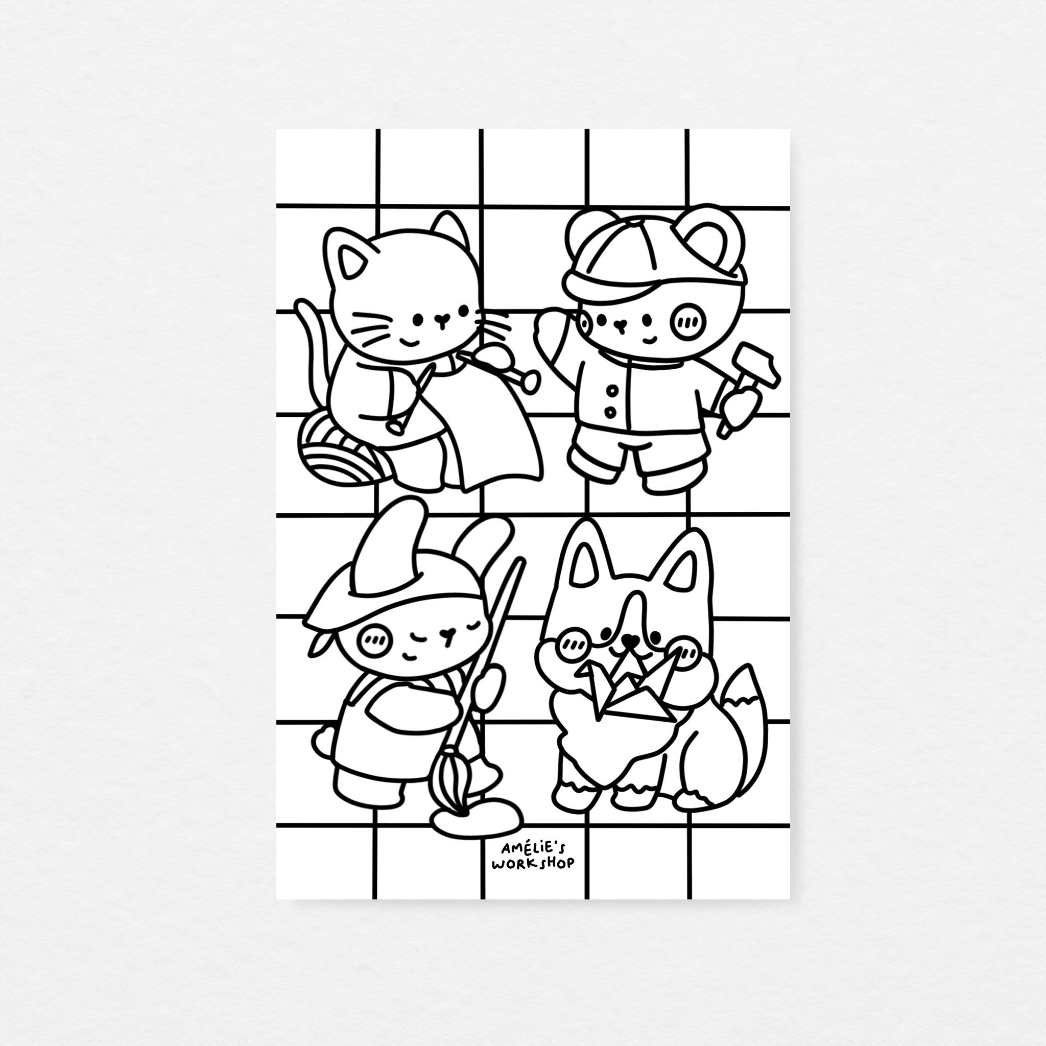 Carte postale à colorier Craft lovers