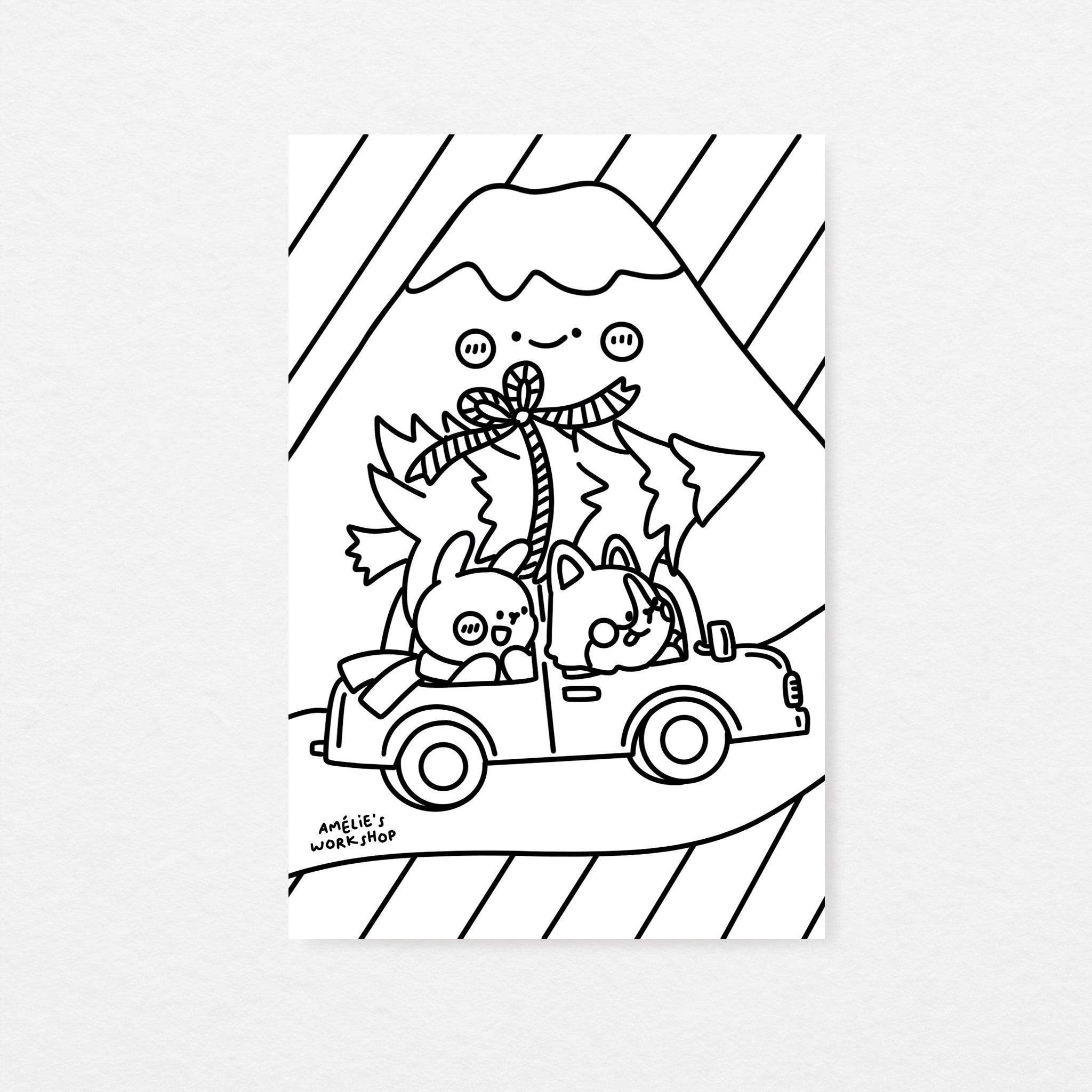 Carte postale à colorier Noël