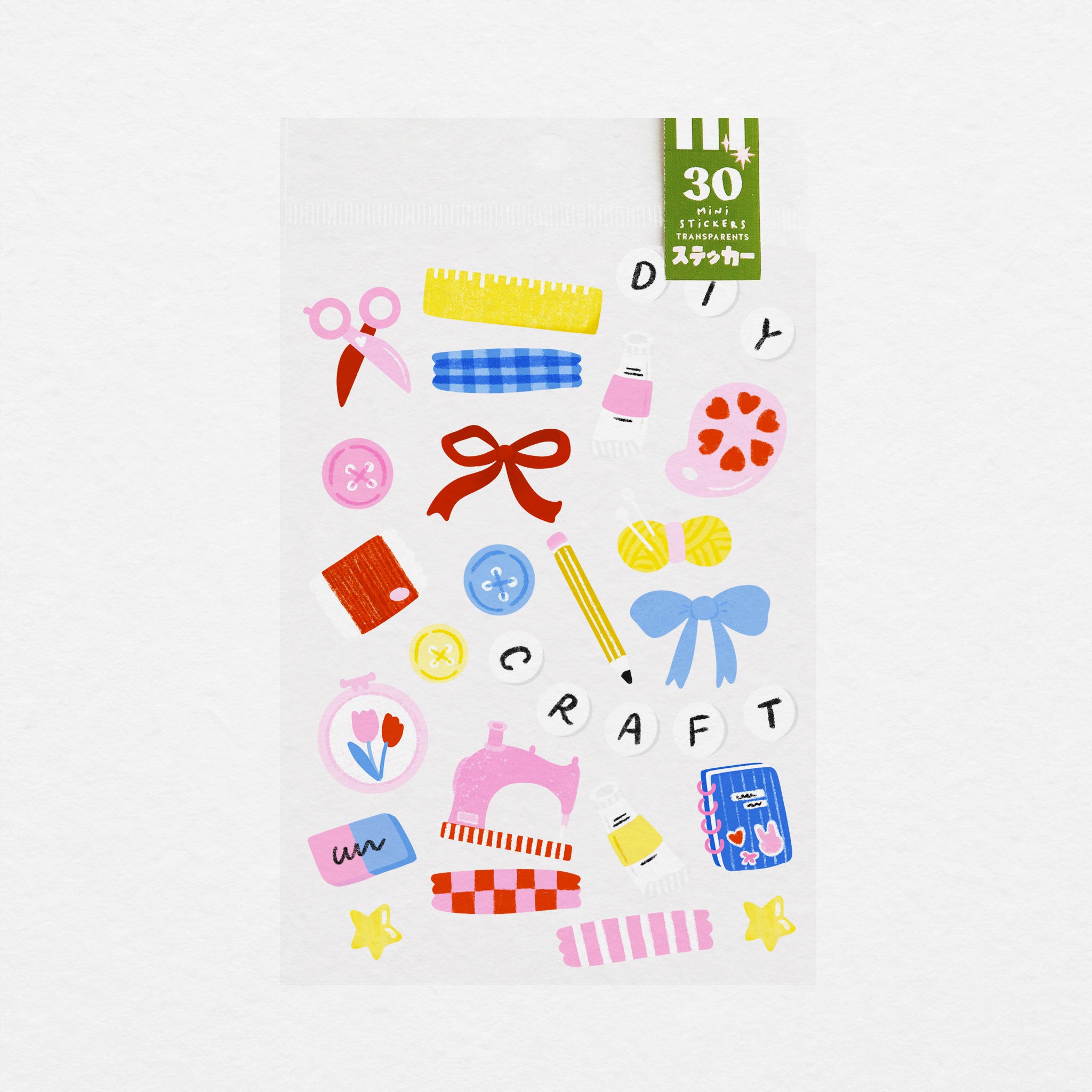 Planche de 30 mini stickers transparents DIY