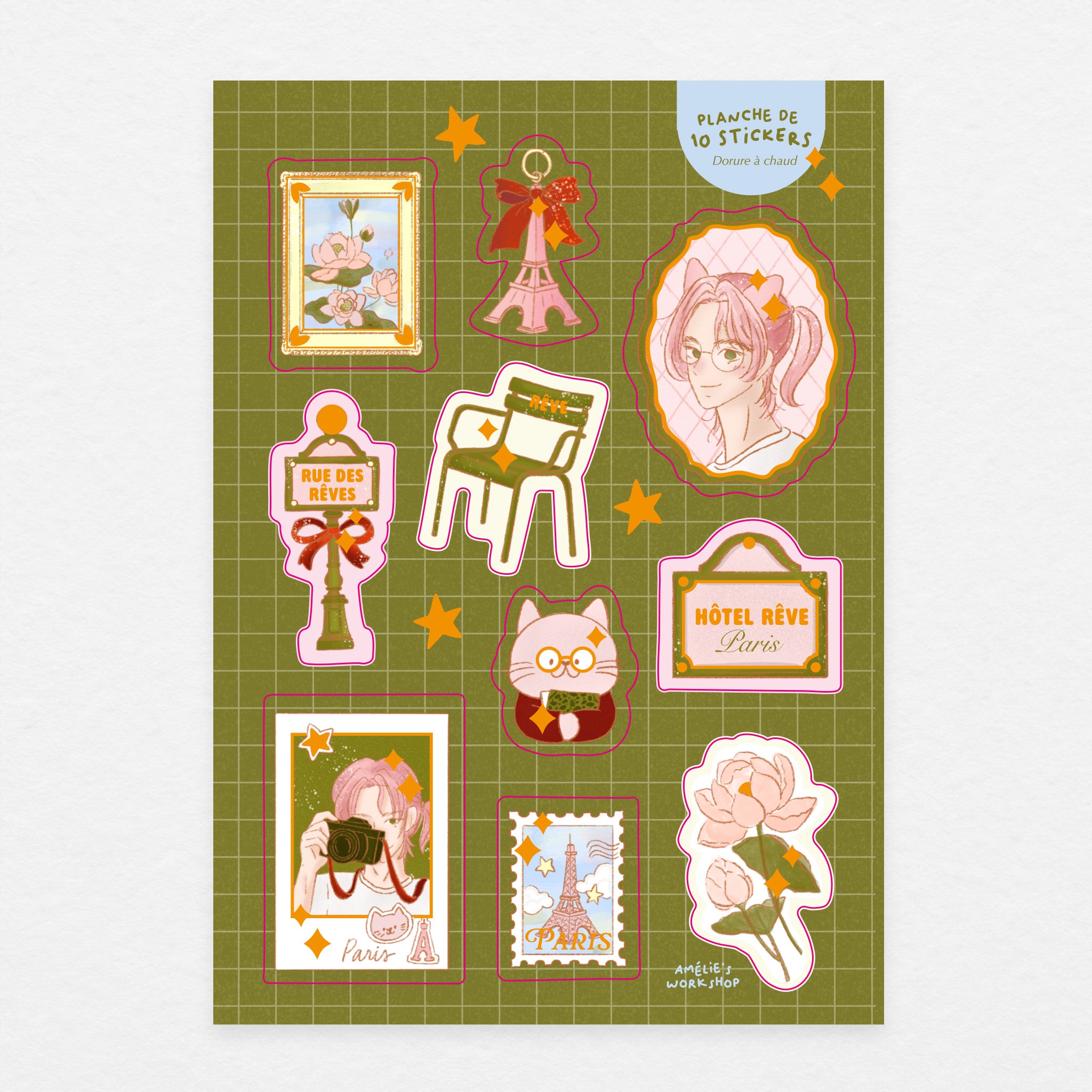 Planche de 10 stickers Jardin