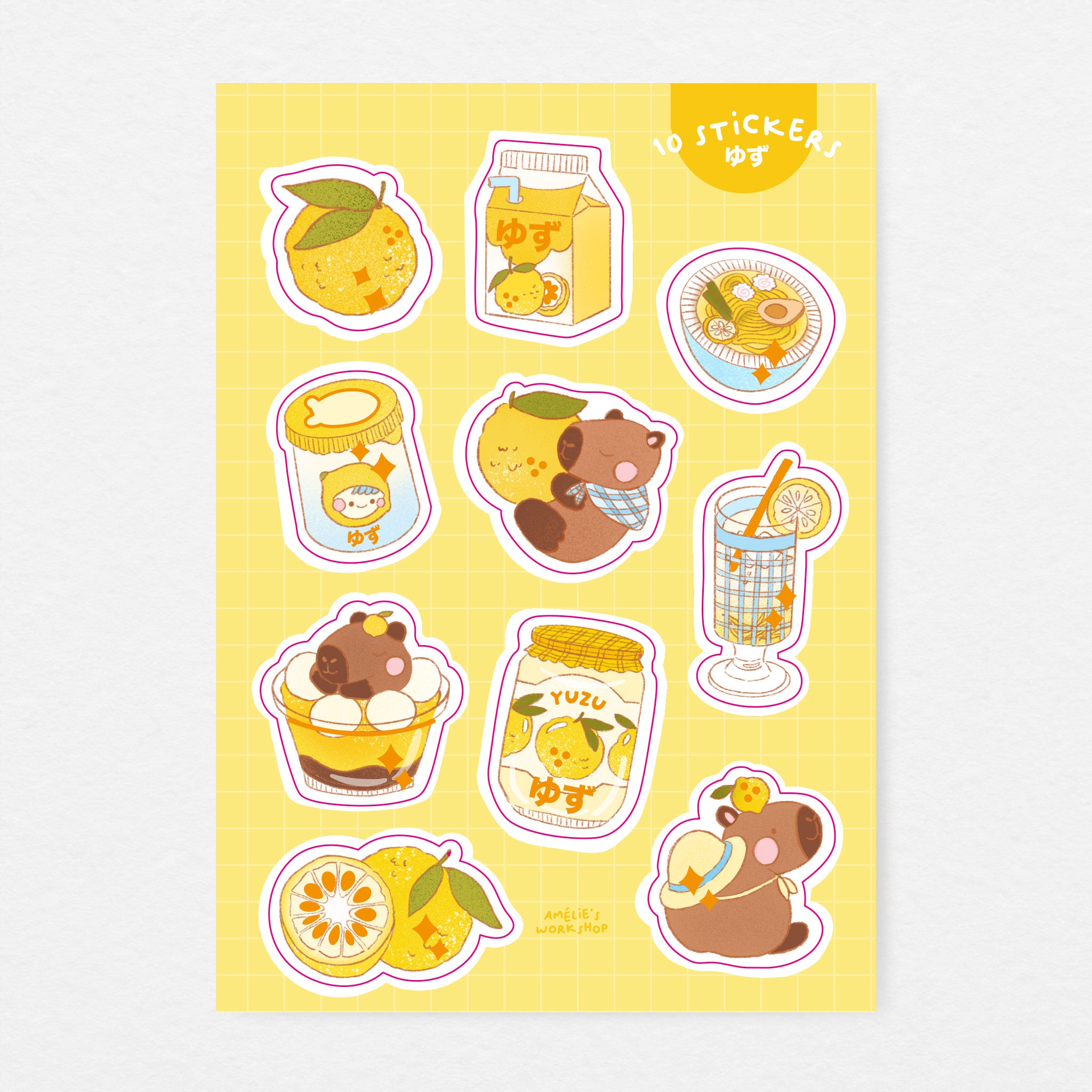 Planche de 10 stickers Yuzu