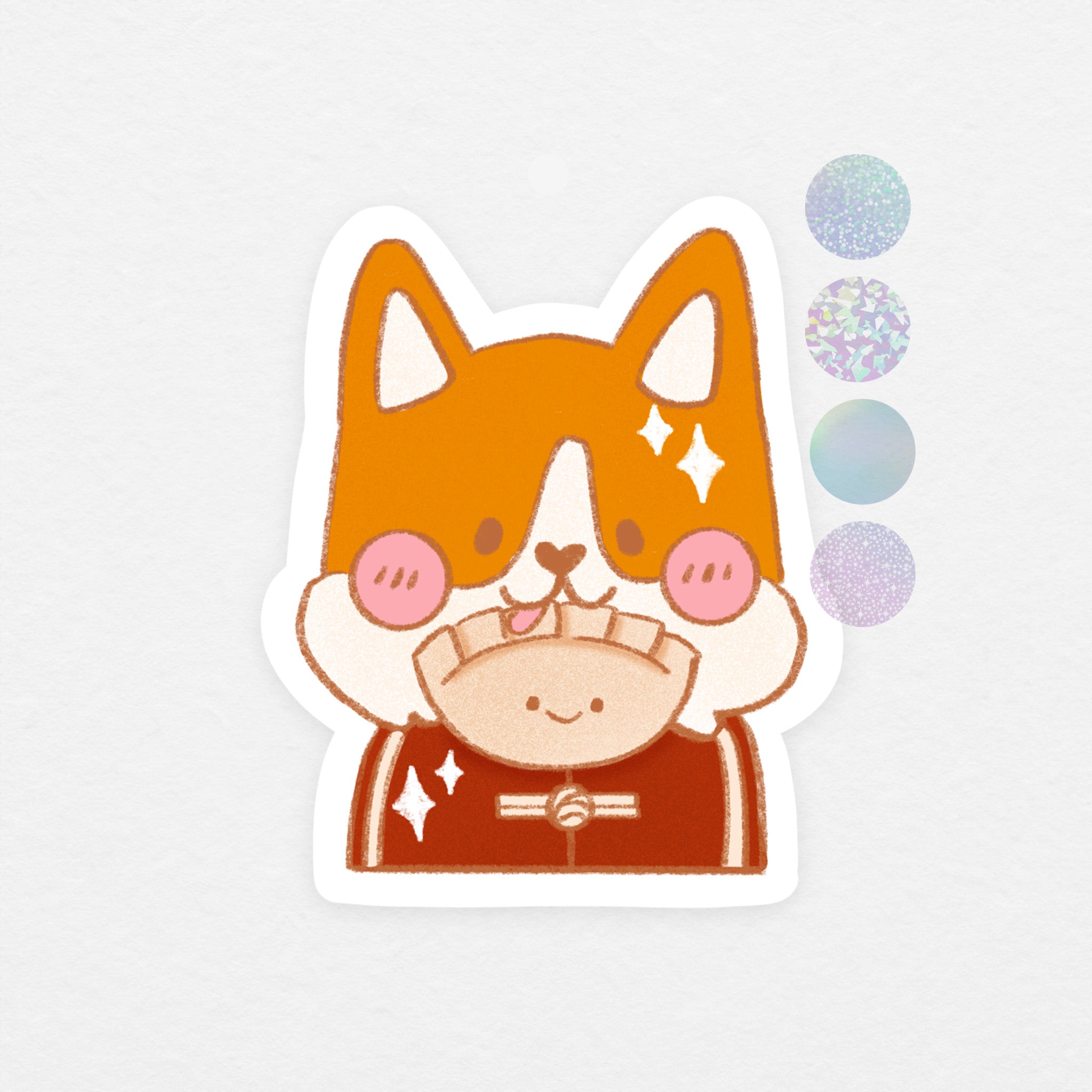 Sticker holographique: corgi nouvel an lunaire