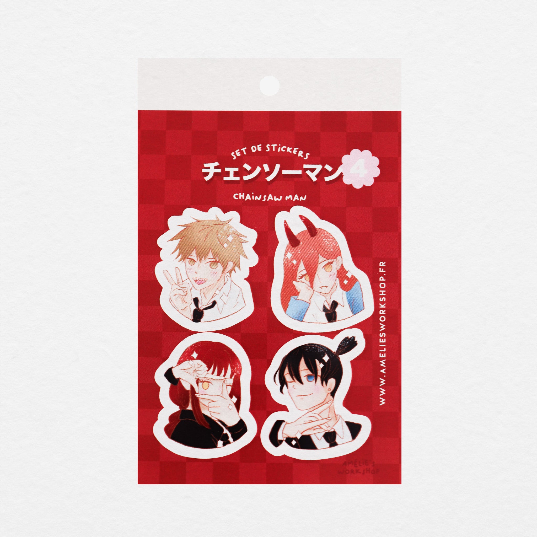 Planche de 4 stickers manga Chainsawman