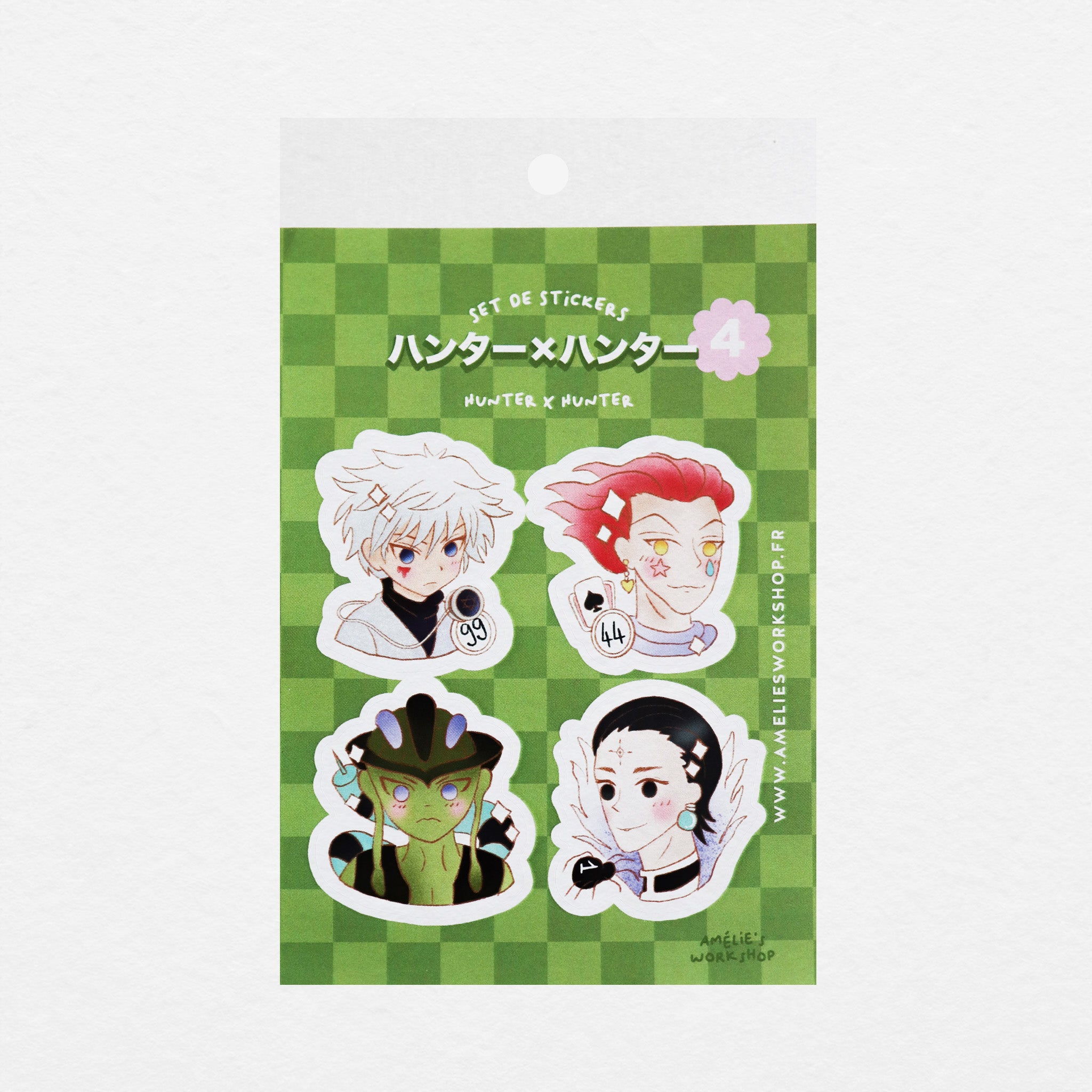 Planche de 4 stickers manga Hunter x Hunter