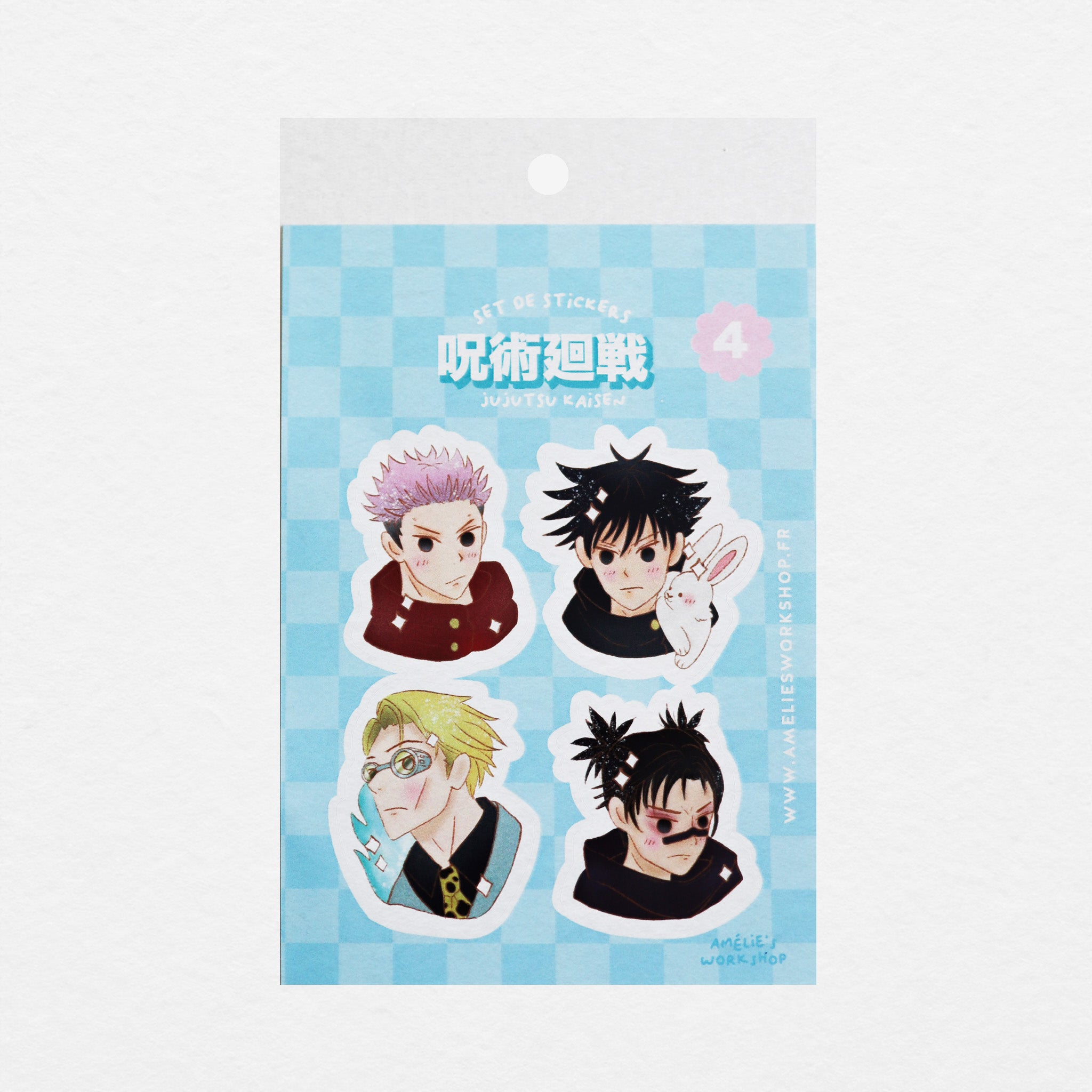 Planche de 4 stickers manga Jujutsu Kaisen