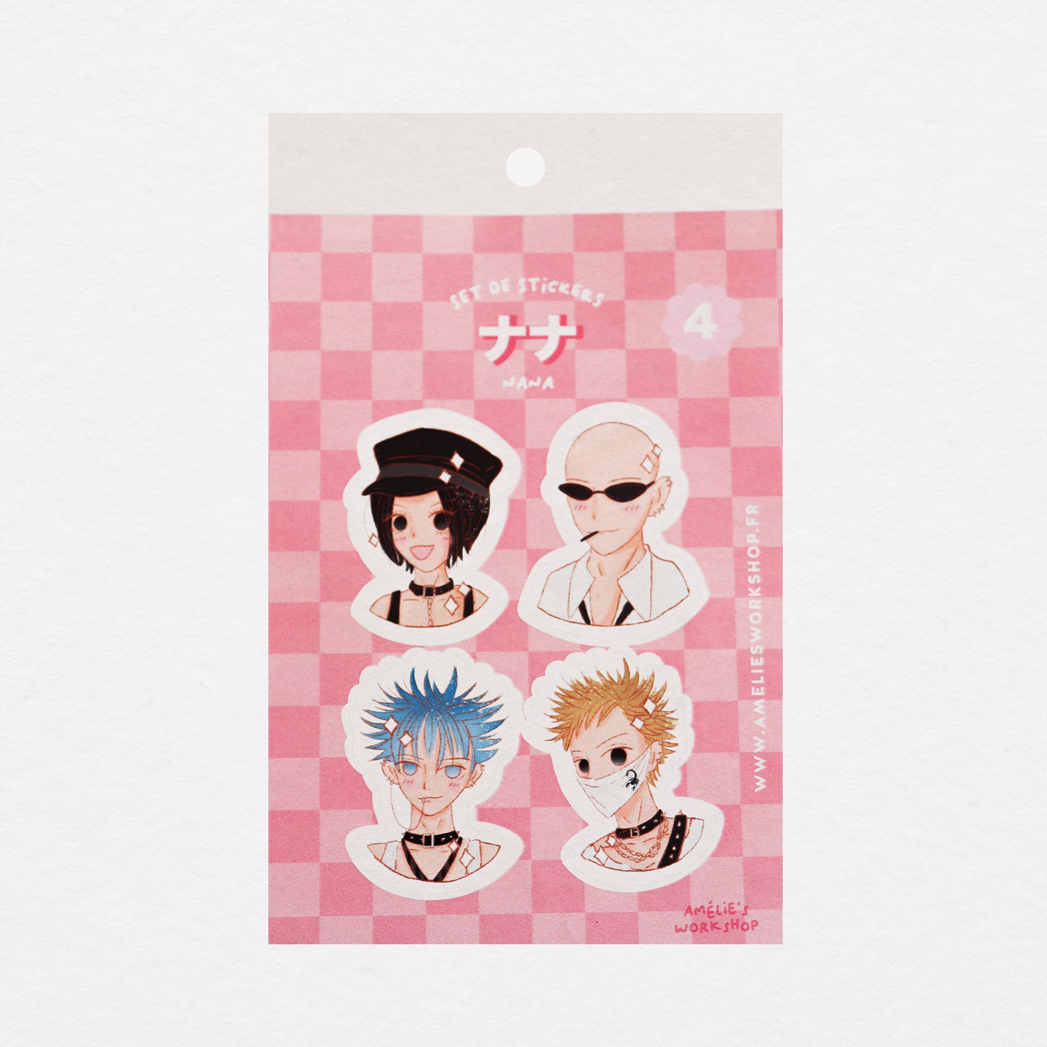 Planche de 4 stickers manga Nana blast