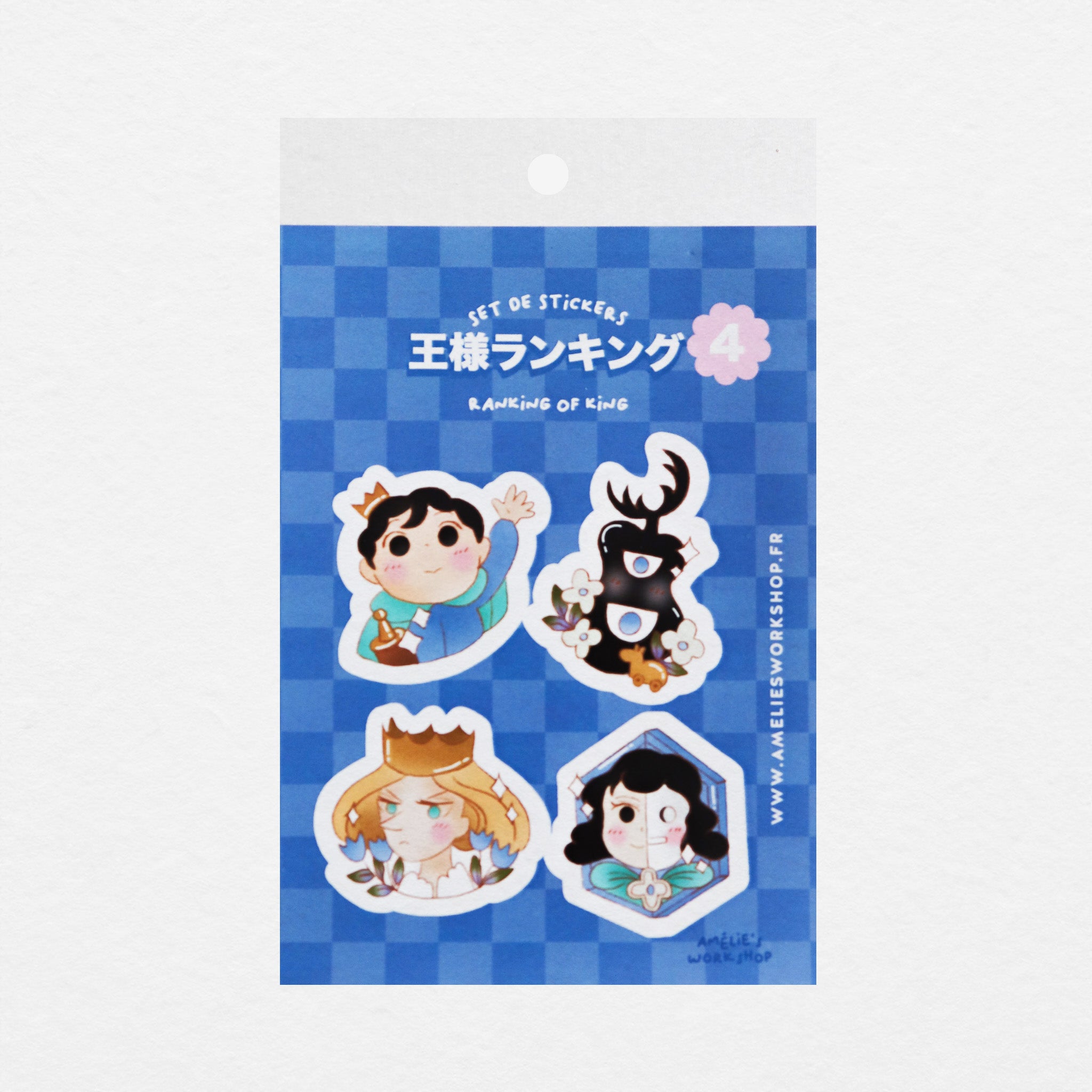 Planche de 4 stickers manga Ranking of King