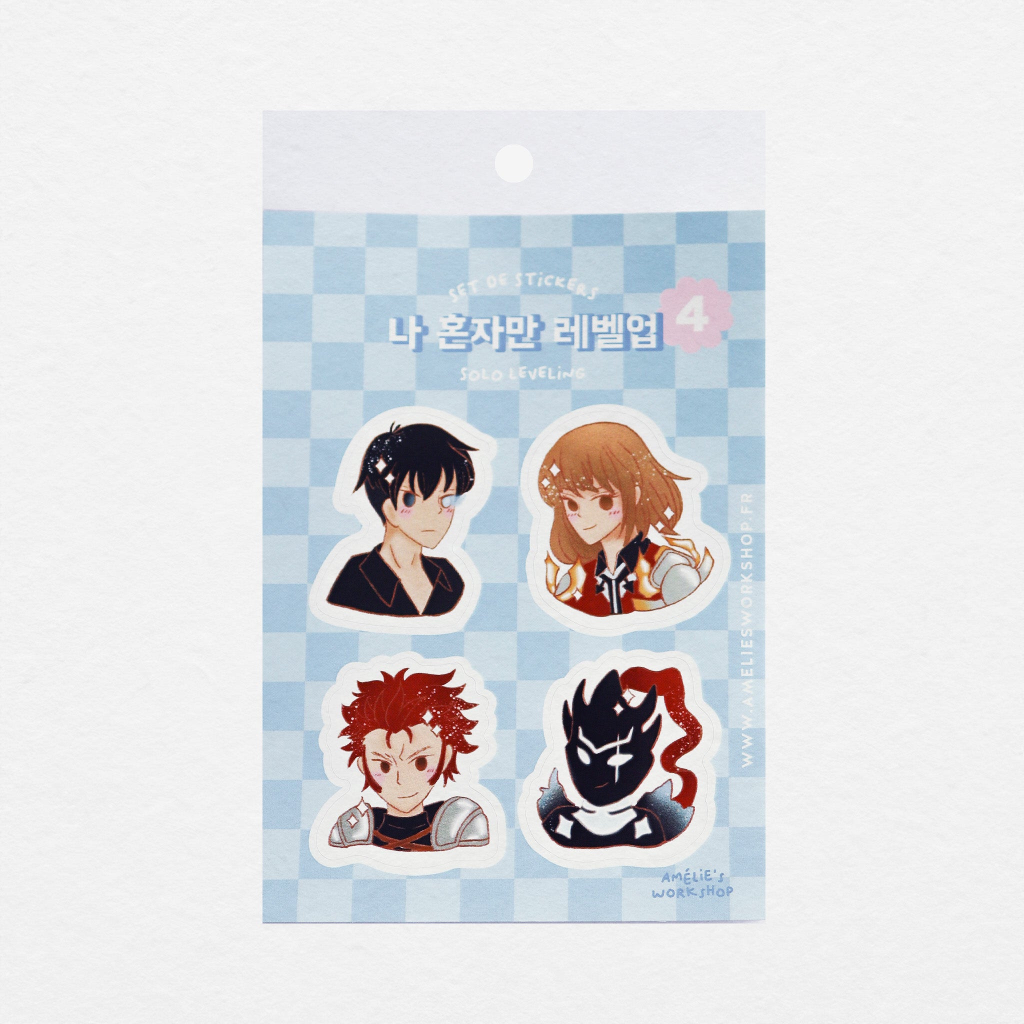 Planche de 4 stickers webtoon Solo Leveling