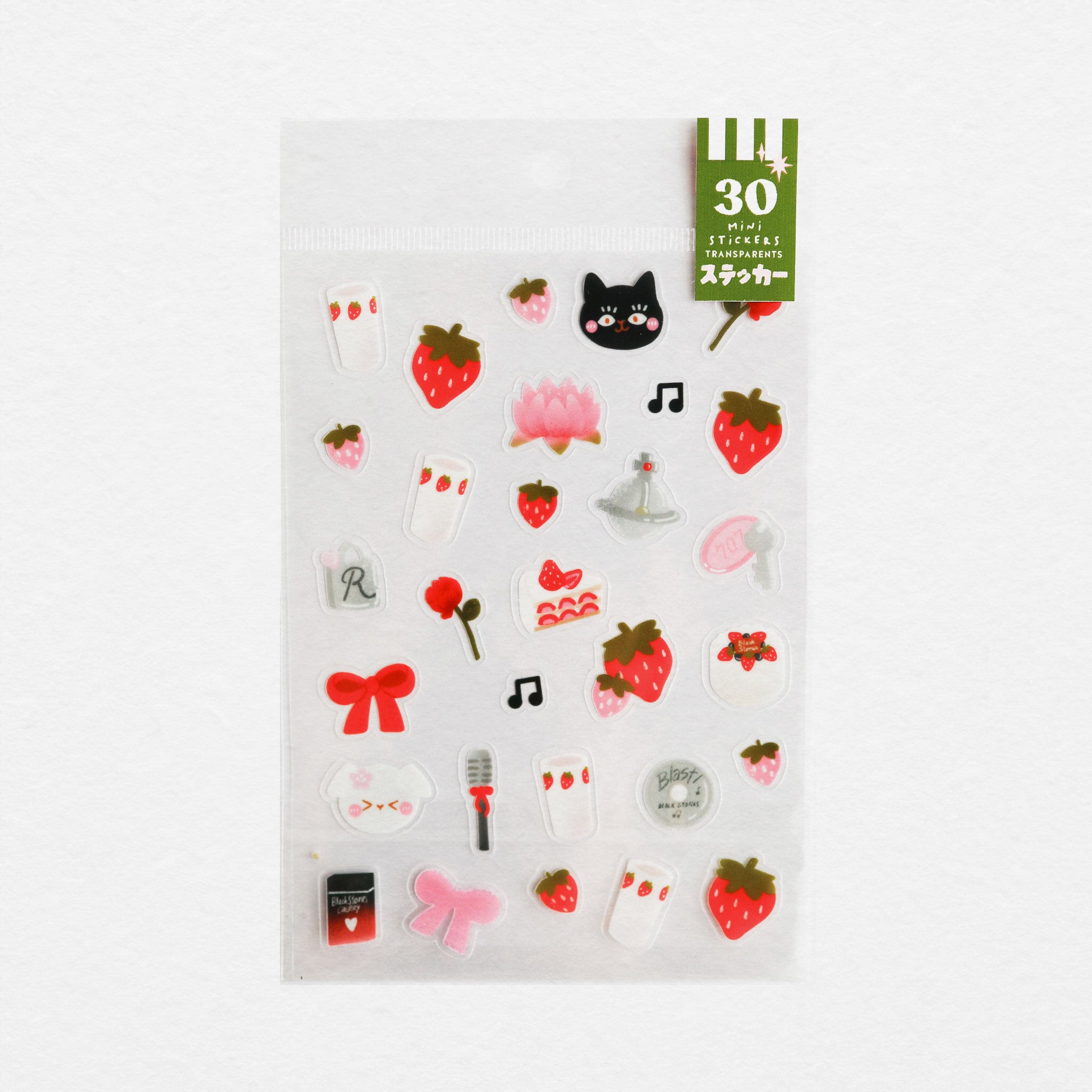 Planche de 30 mini stickers transparents Nana