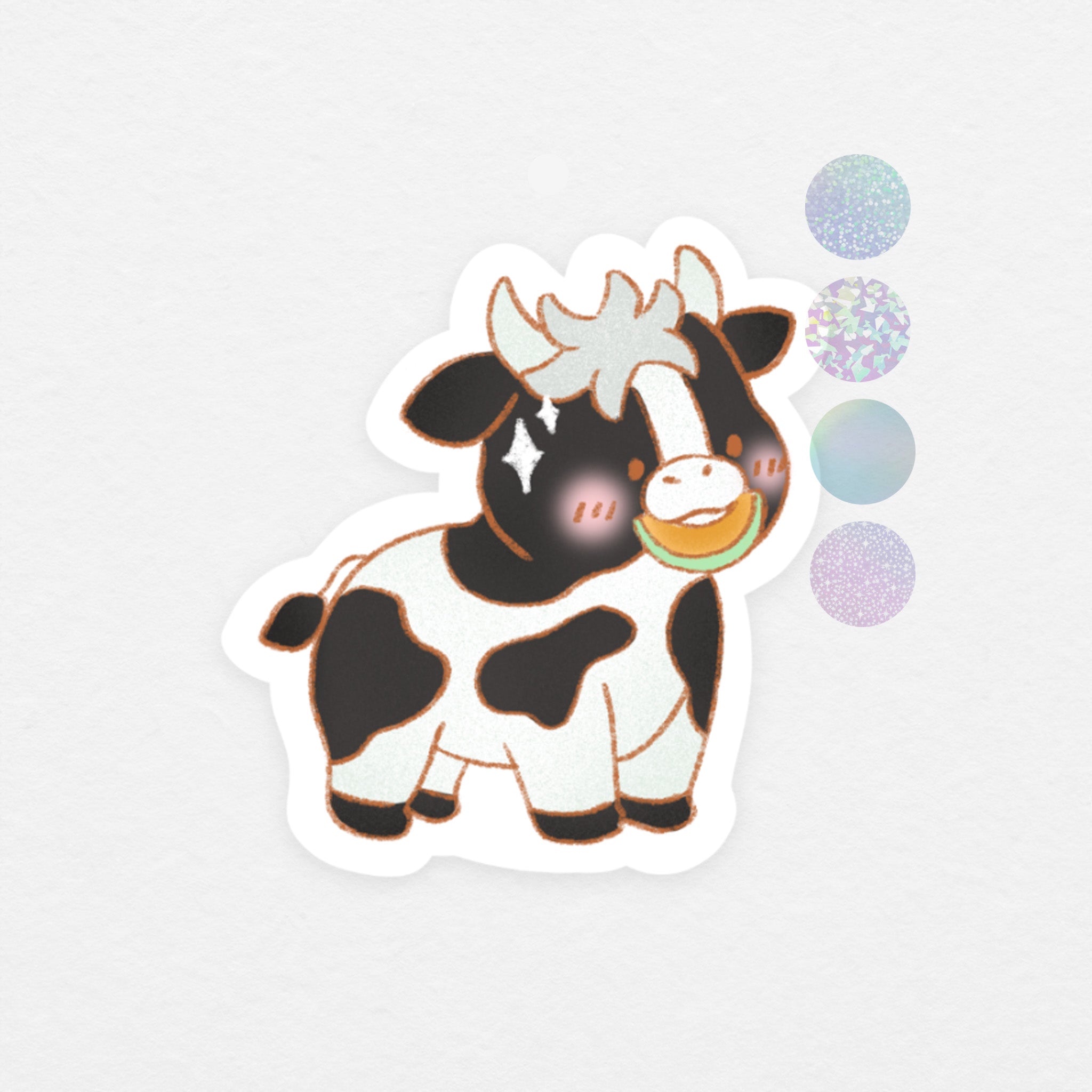 Sticker holographique: vache