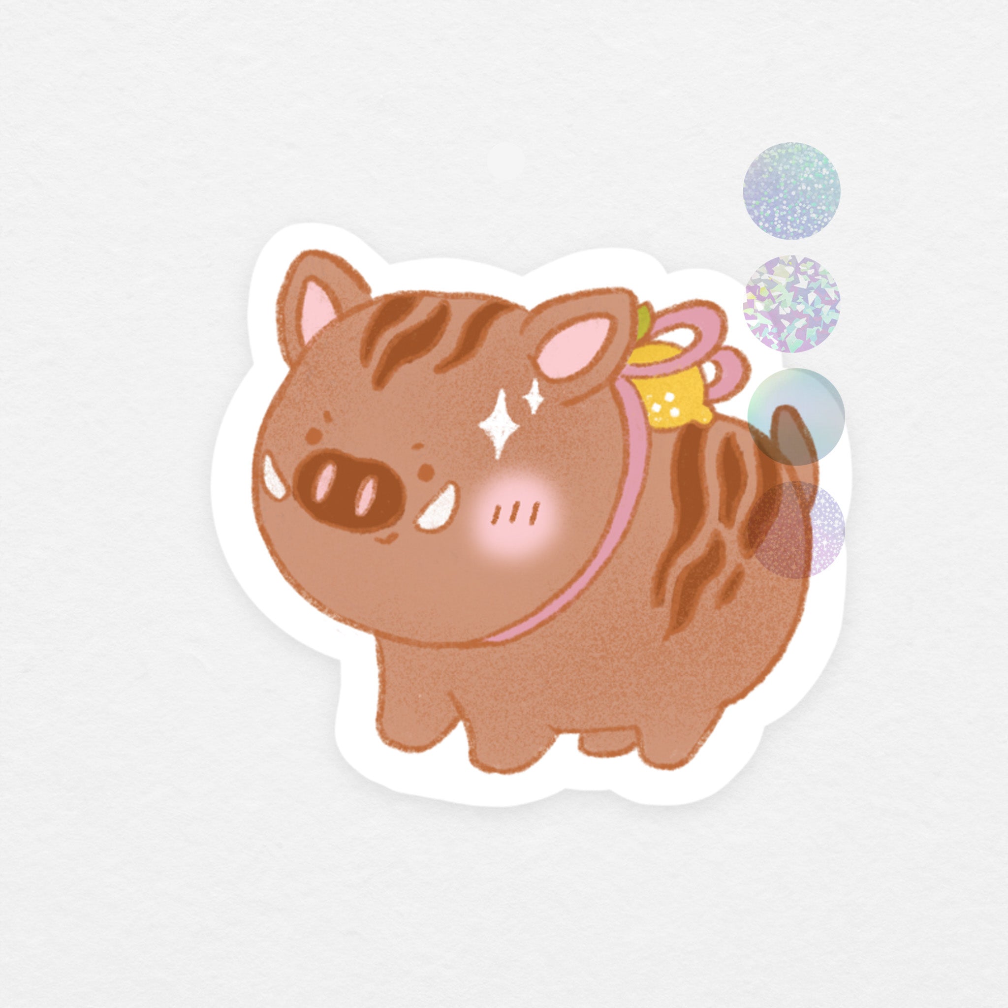 Sticker holographique: cochon