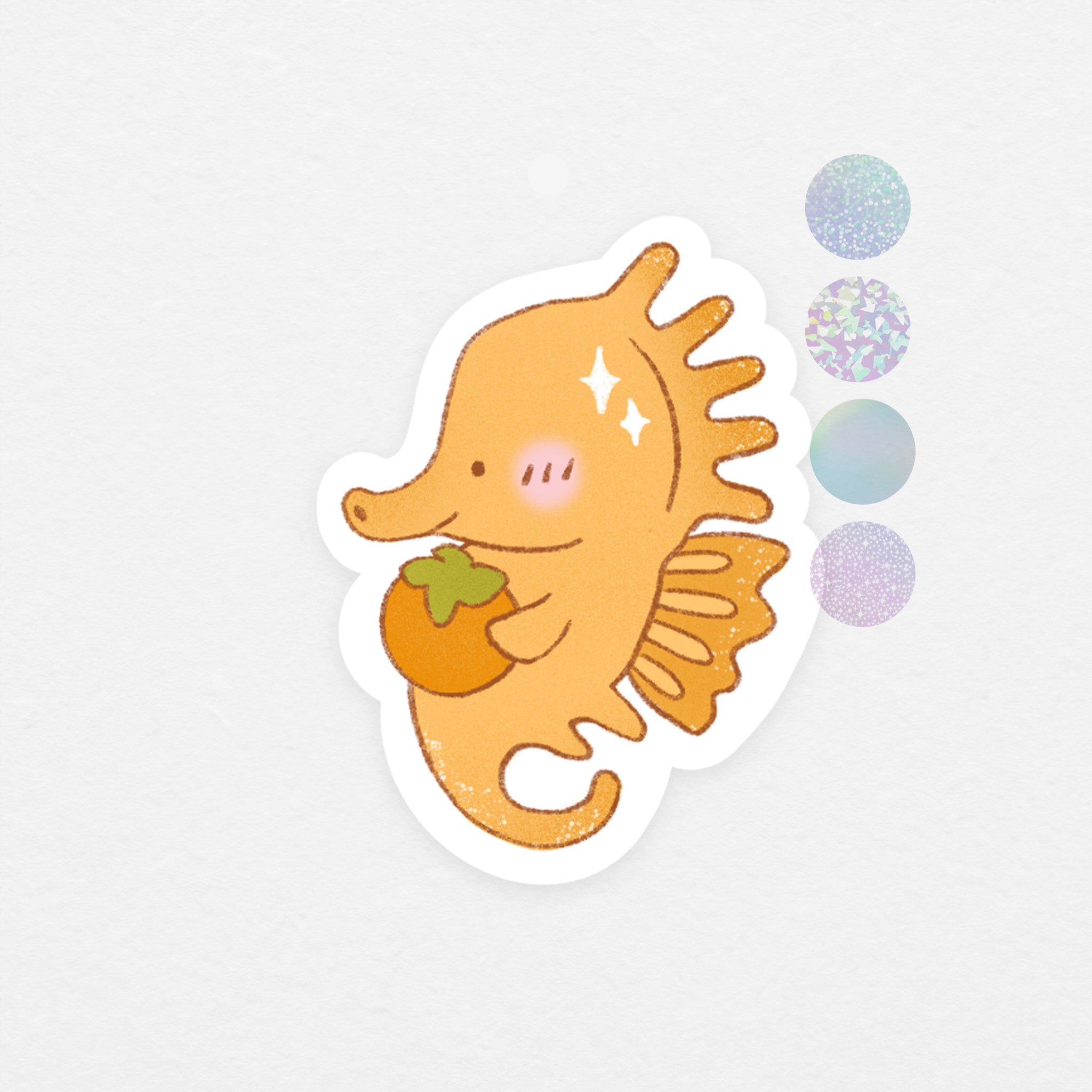Sticker holographique: hippocampe