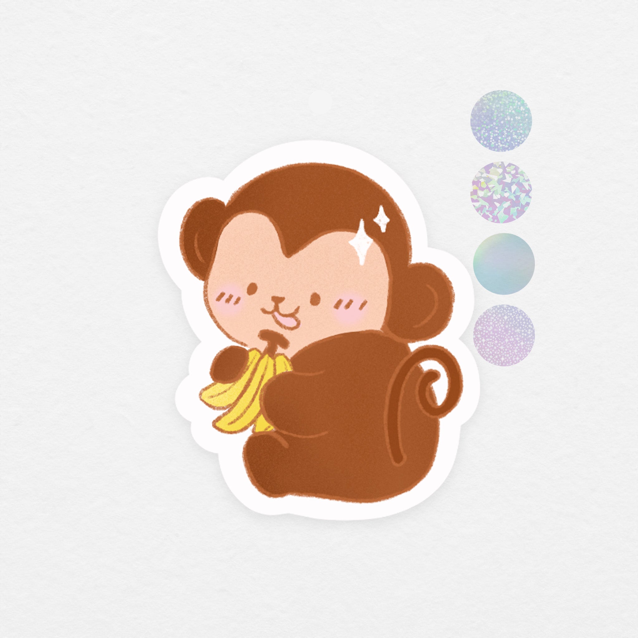 Sticker holographique: singe